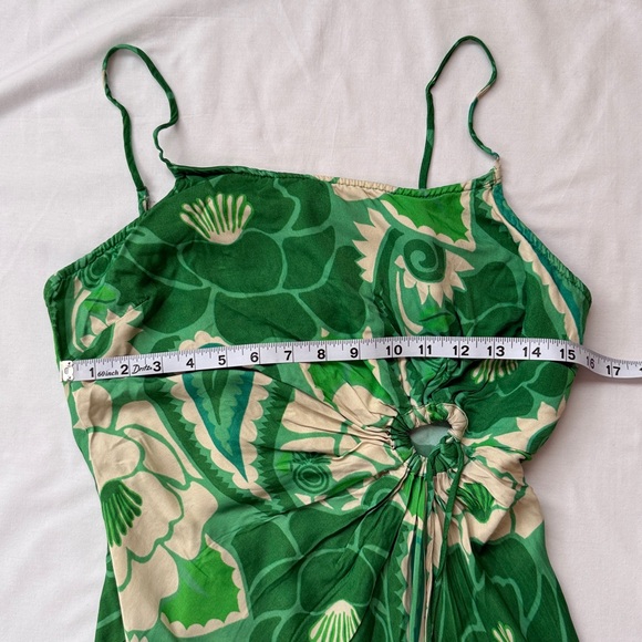 FARM Rio Green and Cream Patterned Midi Dress - Picture 8 of 14